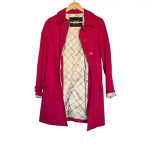 COACH Pink Trench Style Coat with Pockets Size XS